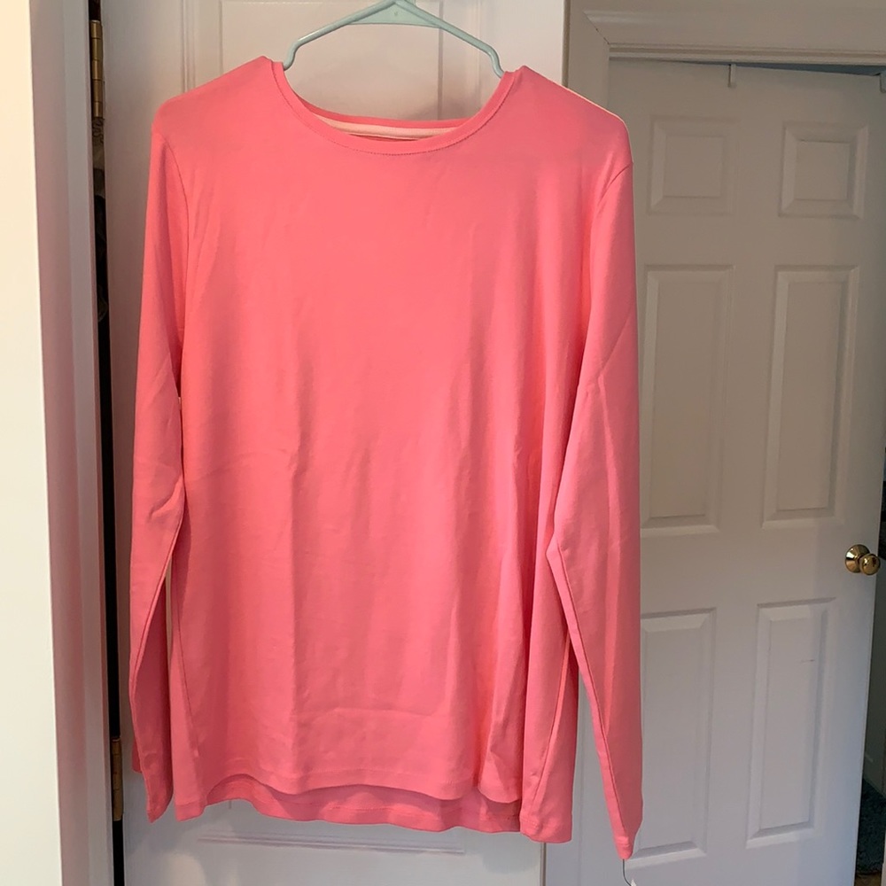 NWT Talbots long sleeve pink Pima Cotton shirt